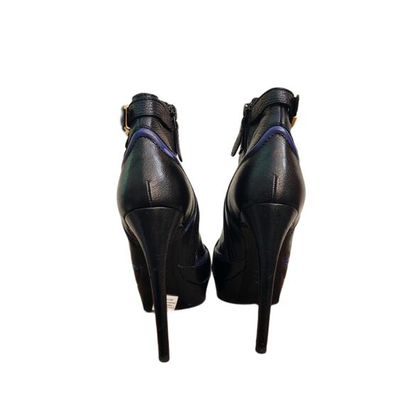 Alexander Mcqueen Leather Buckle Stiletto Ankle Boots Black $2200 Size 37 US 7 - Picture 5 of 11